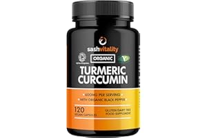 Organic Turmeric Curcumin 600mg Serving with Organic Black Pepper | 120 Vegan Capsules | High Potency Antioxidant & Absorption | Certified Organic Supplement – UK Made Sash Vitality