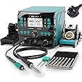 YIHUA 992D-II 2-IN-1 Precision Soldering Kit with Hot Air Pencil & C210 Precision Soldering Iron Precision Soldering Station with Dynamic LCD Display Low-Wear Mode 3 Preset Channels 8 Nozzles(UK Plug)
