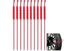 JAMSSOW 10 Cadenas de Nieve para Neumáticos de Motocicleta, Bridas Reutilizables y Ajustables Antinieve (Rojo)