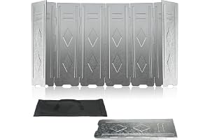 Camping Cooker Vindtät Shield, Vindskydd för Utomhus Camping Spis, 10 Stainless Steel Camping Folding Plates för Vindtät Spis med en påse