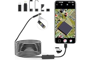 Garmee 1920P Dual Lens Endoskop Schlange Inspektionskamera, Typ C Endoskop, Scope Kamera mit 8 LED Leuchten für Android und iOS Smartphone, iPhone, iPad, Samsung