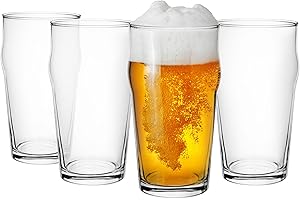 Glasmark KROSNO 1992 - Set di 4 bicchieri da birra da 530 ml, adatti per boccali e tazze da birra, lavabili in lavastoviglie