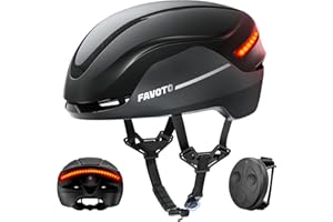 Favoto Casco Bici Intelligente con Luce - Casco Ebike Certificato CE Doppio Guscio per Uomo Donna con Indicatori di Direzione per Ciclismo su Strada e Spostamenti in Città