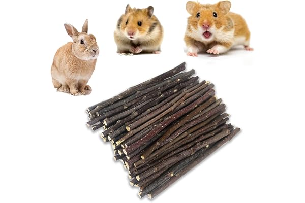 Barley Ears 300 g Bâtonnets de Pomme Naturelle, Jouets à Mâcher pour Lapin, Bâtons à Mâcher pour Hamster, Jouets de Meulage de Dents, Bâtons à Mâcher pour Lapin, Cochon d'Inde, Hamster, Chinchilla