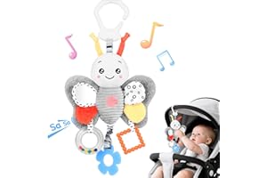 MPQMPQ Baby Toys 0-6 Months,Newborn Essential Hanging Pram Toys for Babies 0-6 Months Infant Sensory Pushchair Car seat Toys for Baby Girls and Boys Travel Gift（Butterfly）