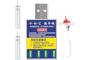 Bavokon 2 Flotteur de pêche Batterie CR425 Chargeur USB électronique | Flotteurs de pêche Lumineux CR425 Outils de bouée de pêche de Nuit,Associez Les appareils de Chargeur de Batterie de Flotteur