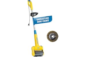 GLORIA MultiBrush speedcontrol – Spazzola elettrica per la pulizia di terrazze, fughe, legno e pietra | Tagliabordi, scarificatore & diserbatrice | 230V | Inclusi 2 accessori