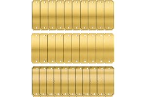 Blanko-namnskyltar av mässing, 30 stycken, 7,6 x 2,5 cm, personlig mässing namnskyltar för dekorativa konstverk, fotoramar, gåvor, troféer, priser