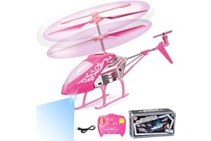 YONGNKIDS Remote Control Helicopter for Kids, Pink Rc Plane for Girls 8+, 2.4G Rc Helicopter with LED Light, Drone Toy for kids, Indoor Airplane Toys Ideal Christmas Festival Birthday Gifts for Teens Adults