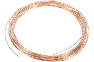 PATIKIL 5m Basteldraht 16,4 Fuß massiver blanker Kupferdraht, 18 Gauge 99,9% reiner Kupferdraht 1mm weicher Schmuckdraht Metall Pflanzenstielbindungen für Schmuckhandwerk (5m), 2 Rollen