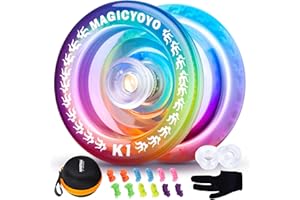 YOSTAR Jojo K1 Responsive Yoyo Bambini Trick Jojo Professionale Cristallo Jo Jo Jo per Bambini Professionale Yoyo Ritorno Automatico Yo Yo per Principianti, con 12 Corda Jojo + Yoyo Case + Guanto Jojo