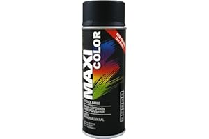 MAX COLOR MAXI COLOR NEW QUALITY Sprühlack Lackspray 400ml Universelle Farbe RAL 9005 matt Sprühlack Schwarz Matt schnell trocknender Sprühfarbe