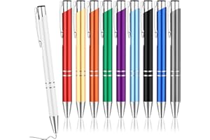 SINSEIKE Kugelschreiber Hochwertig,Kugelschreiber Schwarz Blau Set,Kulli für einfaches & weiches Schreiben Extra 10 Blau Kugelschreiber Minen (10 Farben, 10 Stück)