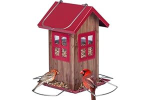 Kingsyard Mangiatoia per uccelli in metallo, per balcone, casetta per uccelli da appendere, mangiatoia per uccelli selvatici, resistente alle intemperie, per esterni