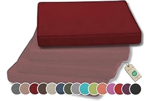 ‎GUTEKISSEN Gutekissen® Stuhlkissen Polsterauflage Auflage für Stühle/Bänke für Haus und Garten Sitzauflage Gartenkissen Sitzkissen viele Farben FK5 (50x50, Bordeauxrot, 1)