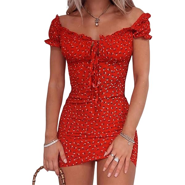 Missufe Damen Bodycon-Kleid Aus Strick – Figurbetont, Mit V-Ausschnitt & Kurzärmeln