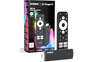 STRONG SRT41 Google TV Stick 4K UHD, Android 11, Wi-FI, Chromecast Intégré, Assistant Vocal Google, HDR10+, Dolby Audio & Dolby Vision, Netflix, Prime Video, Youtube, Disney+