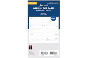 Filofax Agenda personal semanal en dos páginas 2026 con líneas inglesas 26-68418