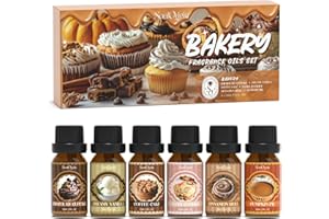 ‎SOULORIGIN SoulOrigin Ätherische Öle backen Bäckerei Duftöle Set, Duftöl Set für Öldiffusoren, Duftöle für Seifenkerzen Herstellung 6x10ml - Schokolade Cupcake, cremige Vanille, Kaffeekuchen, Süßigkeiten Kekse
