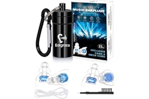 Eargrace High Fidelity Concert Ear Plugs, 2 Pairs Small Size Hearing Protection Noise Reduction Musicians Ear Plugs with Aluminum Carry Case for Musicians, DJ, Festival and Loud Events(NRR 23dB)