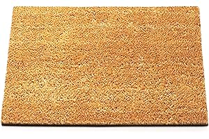 ‎KARAT KARAT Fußmatte aussen und innen aus Kokos - Türmatte - Schmutzfangmatte - Kokosmatte Winterschutz mit Rutschfester Rückseite für Haustür und Eingang nach maß Natur, 40x80 cm | 1,7 cm