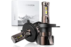 WAIXINGREN Upgrade H4 LED Headlight Bulbs, 26000LM 400% Brighter Wireless, 6500K White 9003 HB2 Headlight Bulbs with Fan, Halogen Replacement, Plug and Play, Pack of 2 (H4/9003/HB2)