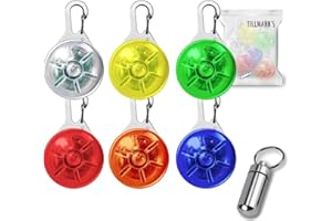 O³ Leuchtanhänger, 6 Stück, Sicherheitsclip mit 3 Leuchtmodi, Blinklicht Schulranzen, Kinder, Hunde, Katzen, Jogger, Camper, Adressanhänger gratis