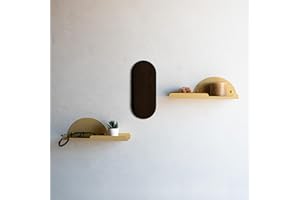 MILUKA 2 Mensole a Muro Appendiabiti 35 cm | Mensole Portachiavi Casa | Portachiavi da Muro | Appendino da Muro per Riporre Cose per la Casa | Appendiabiti da Parete come Mobile Ingresso (2, Senape)