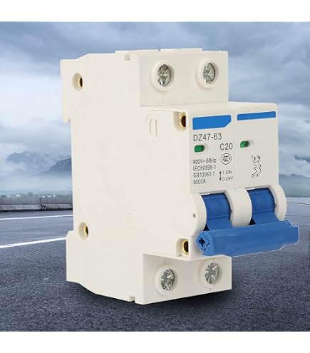 Heschen Miniature DC Circuit Breaker HSB6C-DC 2 Pole DC 500V 32A Photovoltaic Circuit Breaker for Solar PV System Solar Panels Grid System Rail Mount