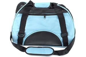 MoYouno Pet Carrier for Small Dog, Cat, Rabbit, Portable Mesh Soft-Sided Cat Carrier, Pet carrier bag,Airline Approved Pet Travel Carrier for Puppy, Kitten, Rabbits, Blue