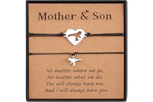 CheersLife Mother & Child Bracelets - 2/3/4/5/6 Pcs Dinosaurs Matching Bracelets for Mum, Daughter & Son - Christmas & Valentine's Day Gifts