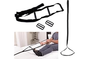 PCVANLEY Lot de 2 pièces : Échelle de lit à 3 poignées et Soulève-Jambes Noir - Aide à la mobilité au lit pour Personnes Âgées, Femmes Enceintes, Handicapées et Blessés