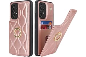 SailorTech Samsung Galaxy A53 5G Hülle mit Kartenhalter für Frauen, Galaxy A53 5G Handyhülle Ring-Ständer [Kartenfach] [Standfunktion] Modische Tasche für Samsung Galaxy A53 5G-Roségold