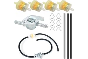 ANBOO Kit per tubo e filtro benzina, set di 3 pezzi 15 cm, 5 mm tubo carburante + 4 filtri 5 mm + 10 fascette stringitubo per auto, moto, scooter, tosaerba