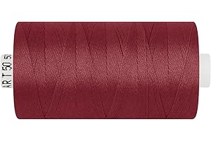 dalipo - Polyester Nähgarn, Stärke 50, Jeansgarn, 500m, dunkelrot
