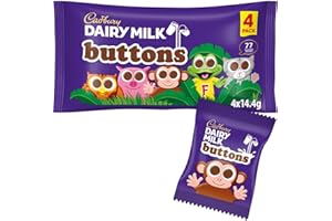 Cadbury Dairy Milk Chocolate Buttons, Treatsize Bags, 14 g (Pack of 4 Bags)