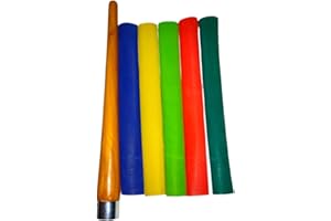 Kalindri Sports Set of Wooden Grip Applicator Gripper Cone and 5 Cricket bat Grips Multicolour (Diamond Texture)