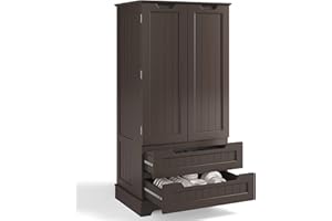 Blishom Credenza Armadio Sideboard Cucina con 2 Doppie Porte e 2 Cassetti, con Ripiani Regolabili, per Soggiorno Sala da Pranzo,120x40x60 cm,Marrone Scuro