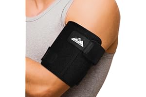 supregear Opaska na Tendinitis Bicepsa, Rękaw Kompresyjny na Wsparcie, Wygodna Opaska na Górną Część Ramienia do Tricepsa i Bicepsa w Celu Łagodzenia Bólu, Naciągnięć Mięśni i Zapalenia (Czarny, M)