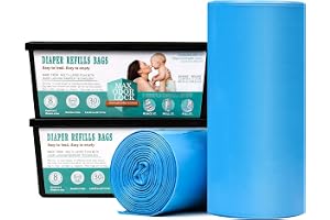 MOEMOE BABY blöjhink påfyllningskassetter, 2 stycken, med MAX ODOR LOCK-teknik och läckagesäker, 60 påsar för babyrum, kök oc