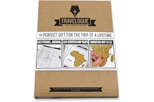 Luckies of London Travelogue – Diario di viaggio con cartina da grattare – Articolo di viaggio indispensabile – Include 8 cartine geografiche grattabili con paesi.