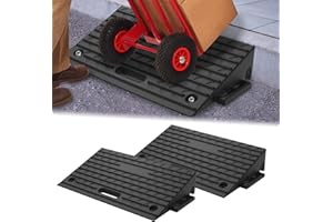 ‎UISEBRT UISEBRT 2er Set Gummi Bordsteinrampen für Randsteine, Einfahrten, Garagen, Robuste Türschwellenrampe, Auffahrrampe mit Handheld-Funktion, Anti-Rutsch und Witterungsbeständig, Schwarz(53x32x10 cm)
