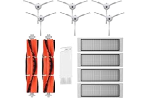 Zestaw zapasowy MIRTUX kompatybilny z Xiaomi Mi Robot 1 i 2 (Nie jest MOP). Zapasowy zestaw akcesoriów do robotów odkurzających S50 S51 z boczną szczotką, środkową rolką, filtrem i narzędziem