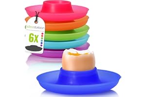 idea-station Neo portauovo plastica 6 Pezzi - Colorati - infrangibili Porta Uova alla Coque - Porta Uovo sodo