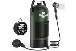 Tadomoe 20l Douche Solaire Camping avec Pompe à air à Pied, Douche Portable avec Sac et buse pour extérieur Camping, Randonnée et Plage