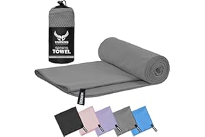 Mupkins Microfiber Gym Towel - 40x80cm Active Sports Towel, Lightweight Quick Dry Towel - Ideal for Gym Training, Yoga, Cycling, Running, Camping & Hiking (Grey)