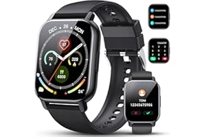 POOUNUR Smartwatch Uomo Donna con Effettua o Risposta Chiamate, 1.85" Orologio Smartwatch Contapassi/Sonno/Cardiofrequenzimetro, 100+ Modalità Sportivo Smart Watch, IP68 Orologio Fitness per Android iOS