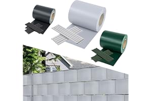 Yakimz Sichtschutzstreifen für doppelstabmatten, 35m x 19cm PVC sichtschutz, inkl.30 clips, Sichtschutz zaun Wetterfest, 450g/m², für gartenzaun Balkon doppelstabmattenzaun, Grau