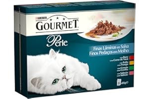 PURINA TIDY CATS Gourmet - Perle Fines Lamelles en Sauce avec Boeuf Poulet Lapin Saumon - 680 g