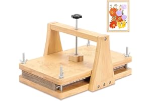 Gugxiom Juego de prensa de flores, prensa de flores grande de 27,5 cm x 17,5 cm hecha de madera, incluso impresión, juego de prensa artificial para la producción de flores secas/plantas, para plantas